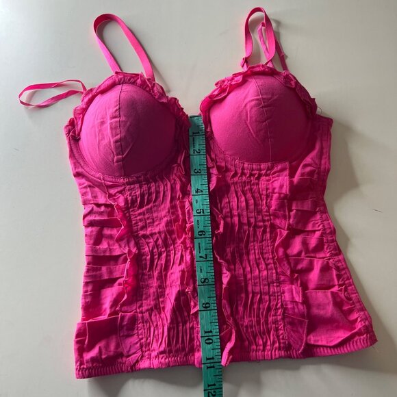 Entry Pink Ruffled Halter Top Size S - Picture 7 of 9
